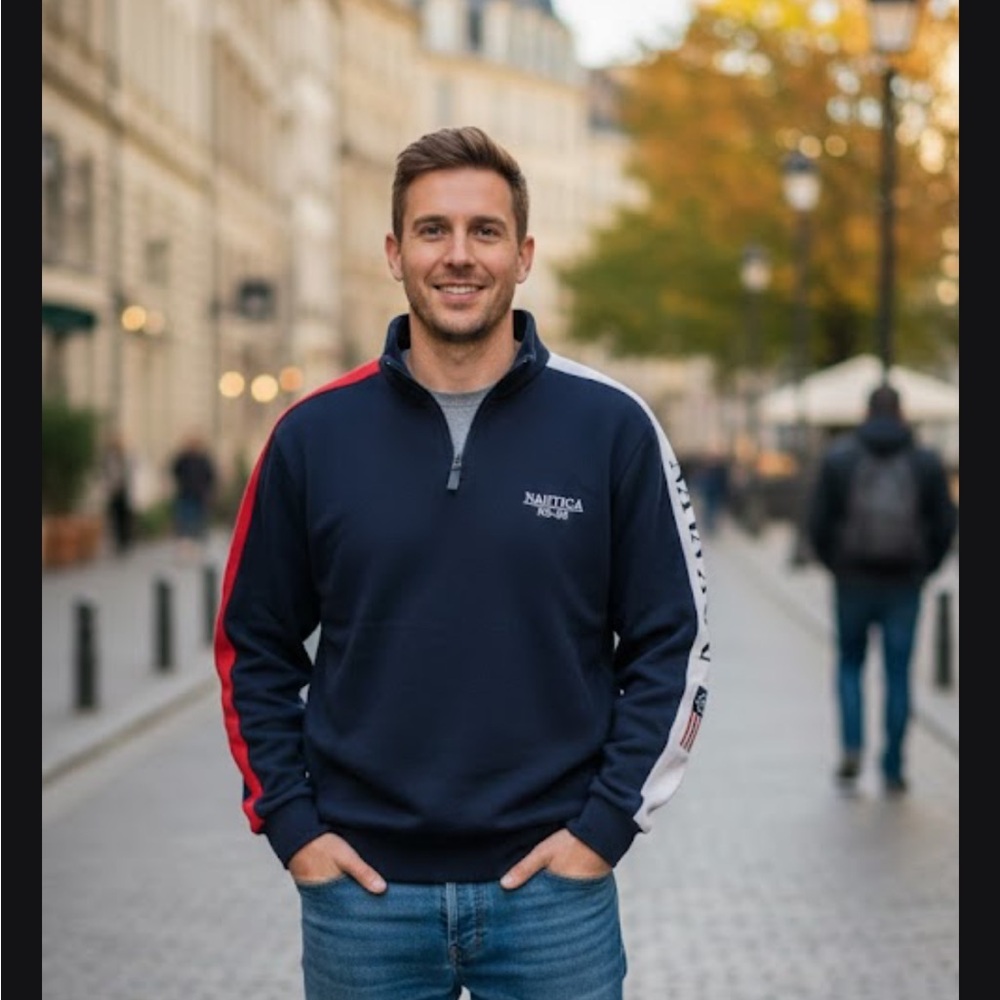 Nautica | Men’s Quarter Zip Pullover sz L  EUC